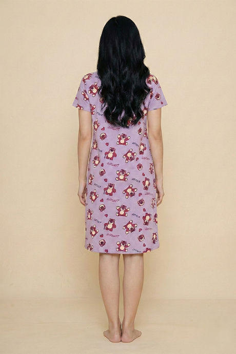 Zivame Toy Story Knit Cotton Knee Length Sleep Dress - Orchid Bloom — image 3